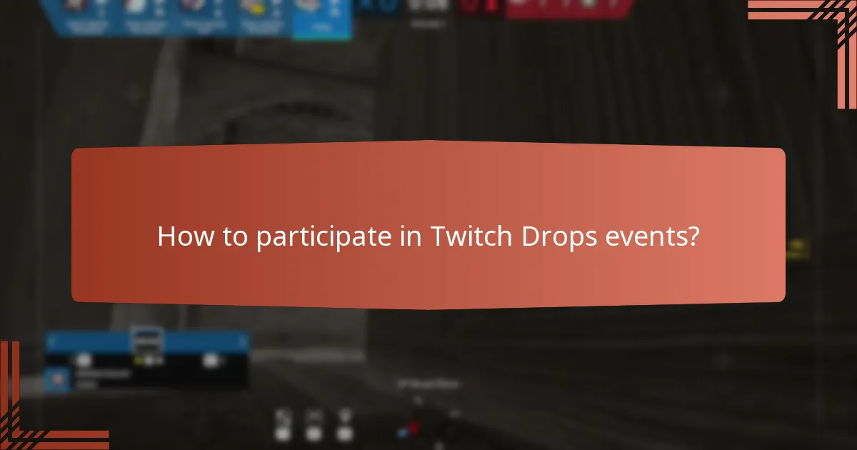 How to participate in Twitch Drops events?